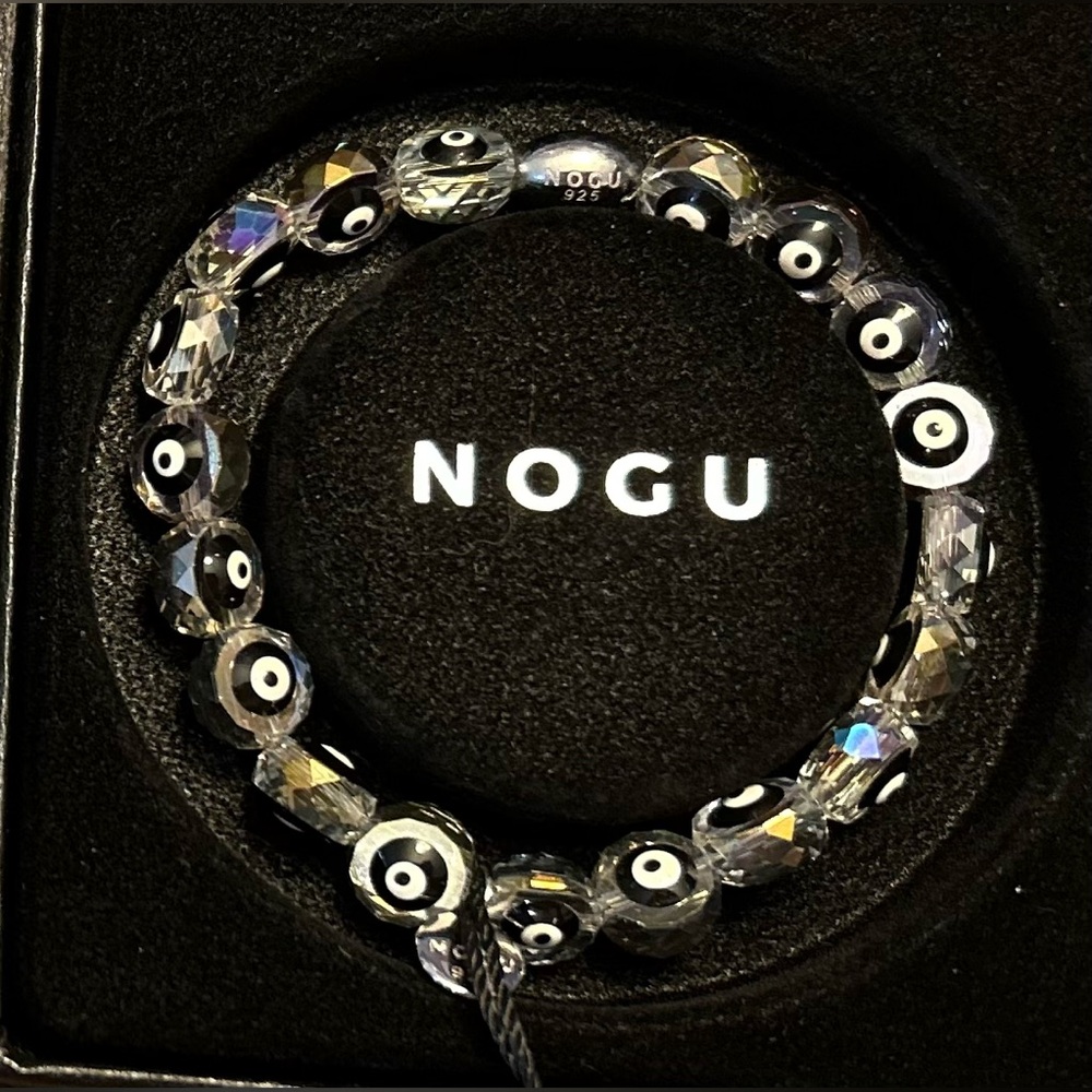 🖤🖤 NOGU Black .925 Sterling Silver Crystal Evil Eye Bracelet 🖤🖤